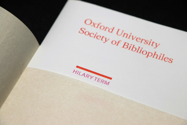 Cover image: Oxford University Society of Bibliophiles