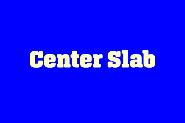 Cover image: Center Slab Typeface